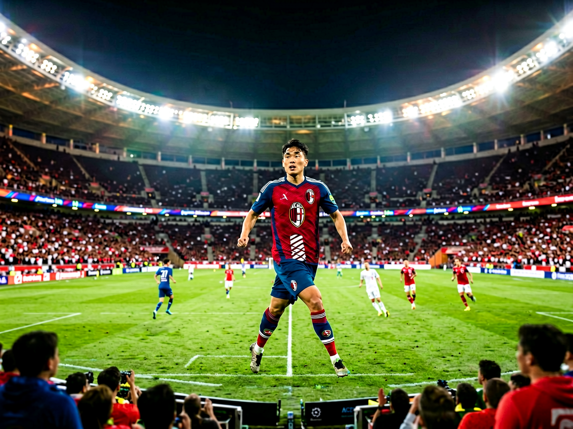 足球赛事现场 Stadium 灯光璀璨